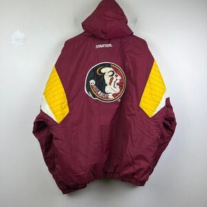 VTG 90s NCAA Starter Florida State Seminoles Pullover 1/2 Zip Jacket Size L